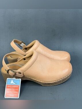Aetrex Beckie Leather Slingback Clog shoes women’s size 6-6.5